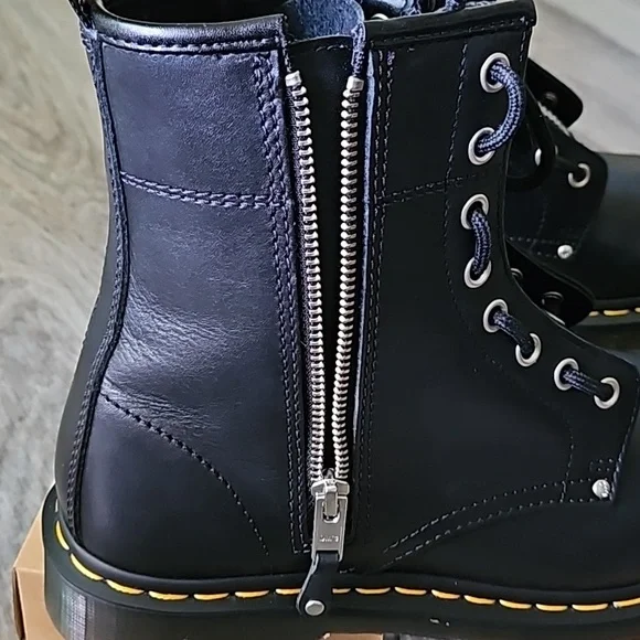 Dr. Martens Air Wair 1460 BLACK WANAMA TWIN ZIP 8 EYE BOOT - Picture 10 of 12